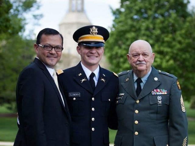 Sean E. in uniform with dad and grandfather in uniform