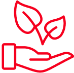 Hand holding plant icon