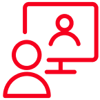two people in a virtual meeting